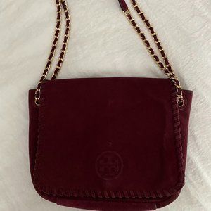 Marion Small Suede Flap Shoulder Bag